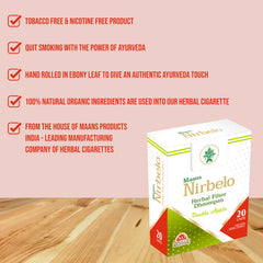 Nirbelo product usage ritual image suggests a mindful pause during cravings.