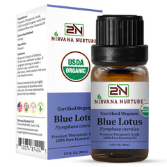 Nirvana Nurture Blue Lotus packaging line highlighting premium organic quality