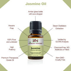 Nirvana Nurture Jasmine oil used in skincare routine for hydration.