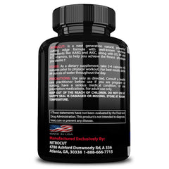 NITROCUT ingredient blend featuring L-arginine and L-citrulline suggesting blood flow support