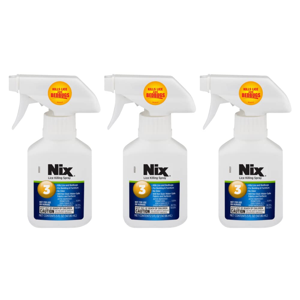 Nix Lice & Bed Bug Killing Spray bottle for home use, odorless and easy to apply.