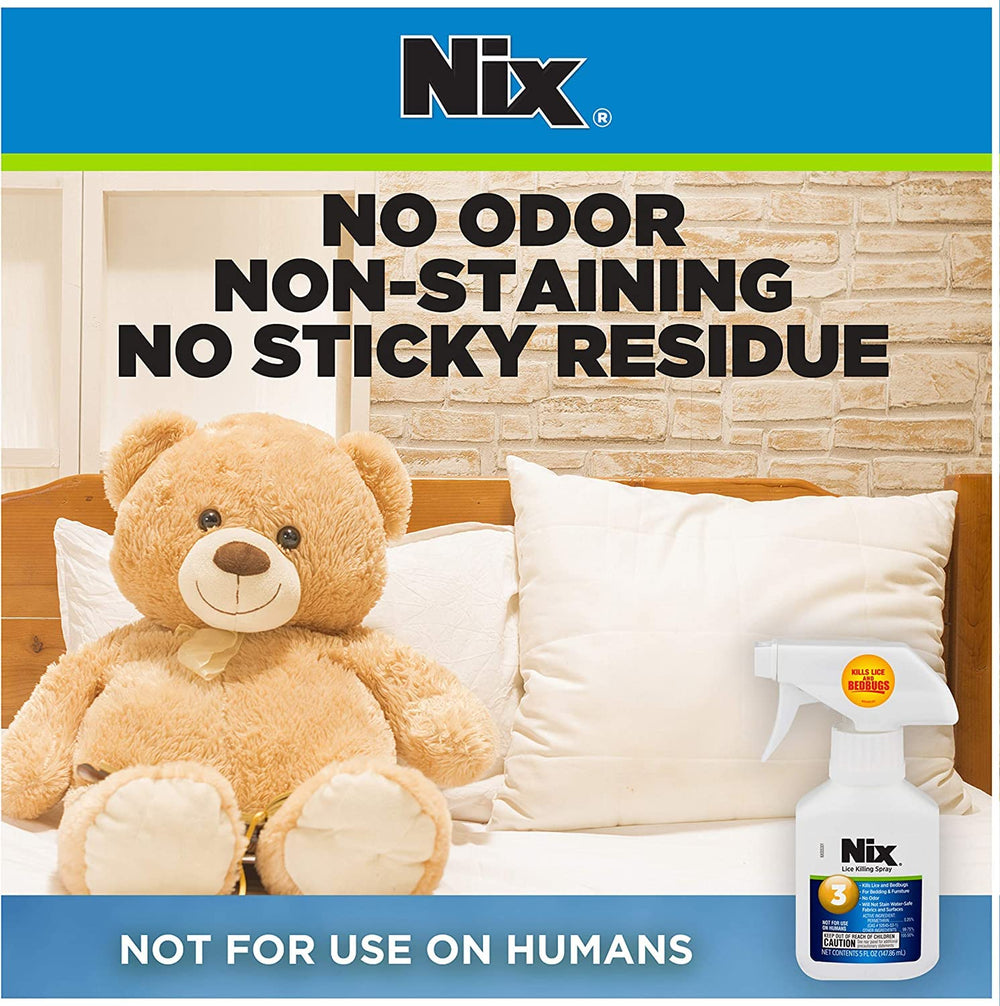 Nix Lice & Bed Bug Killing Spray pack of 3 for household use.