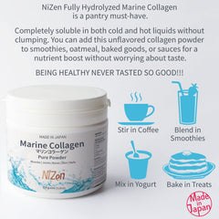 Nizen Marine Collagen Pure powder added to smoothie for daily protein boost