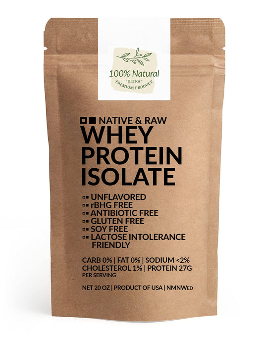 NMNWed native raw whey protein isolate bottle, high-protein source for keto and Paleo diets.