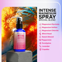 No Crap In It Intense Magnesium Spray being applied on arm for fast absorption.