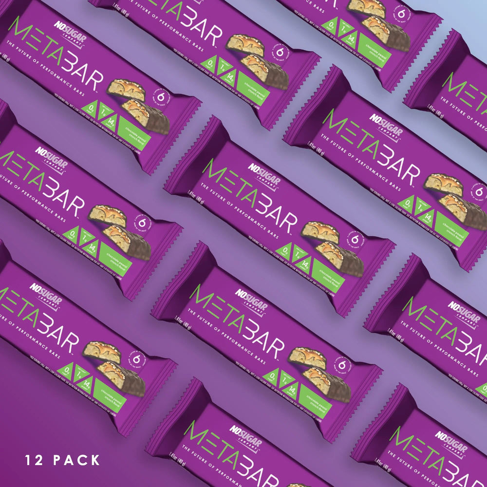 No Sugar META BAR grab-and-go pack ideal for travel or work.