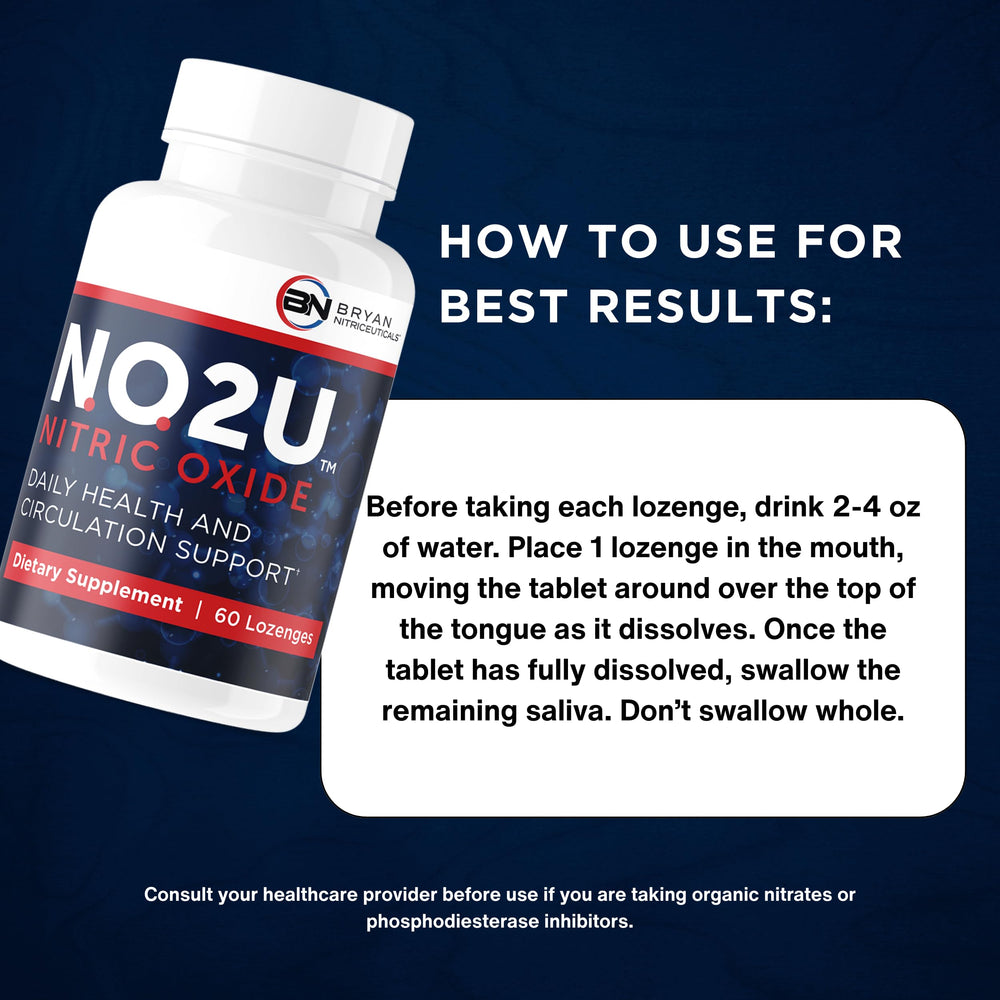 NO2U Bryan NITRICEUTICALS lozenge close-up highlighting melting action.