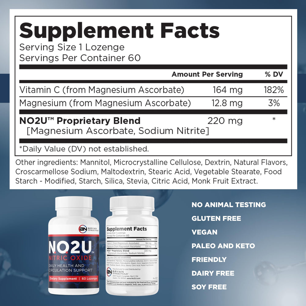 NO2U Bryan NITRICEUTICALS pre-workout setting suggests endurance support.