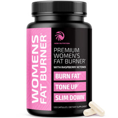 Nobi Nutrition weight loss pills for women bottle on kitchen counter suggesting metabolism support.