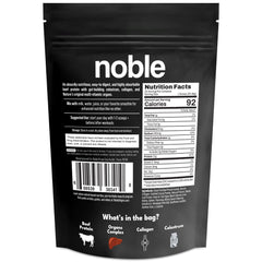 Noble Origins morning shake setup suggests quick, nourishing daily ritual.