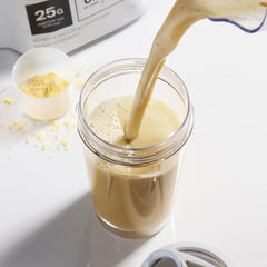 NOBULL Plant-Based Protein vanilla mix in shaker with smooth texture