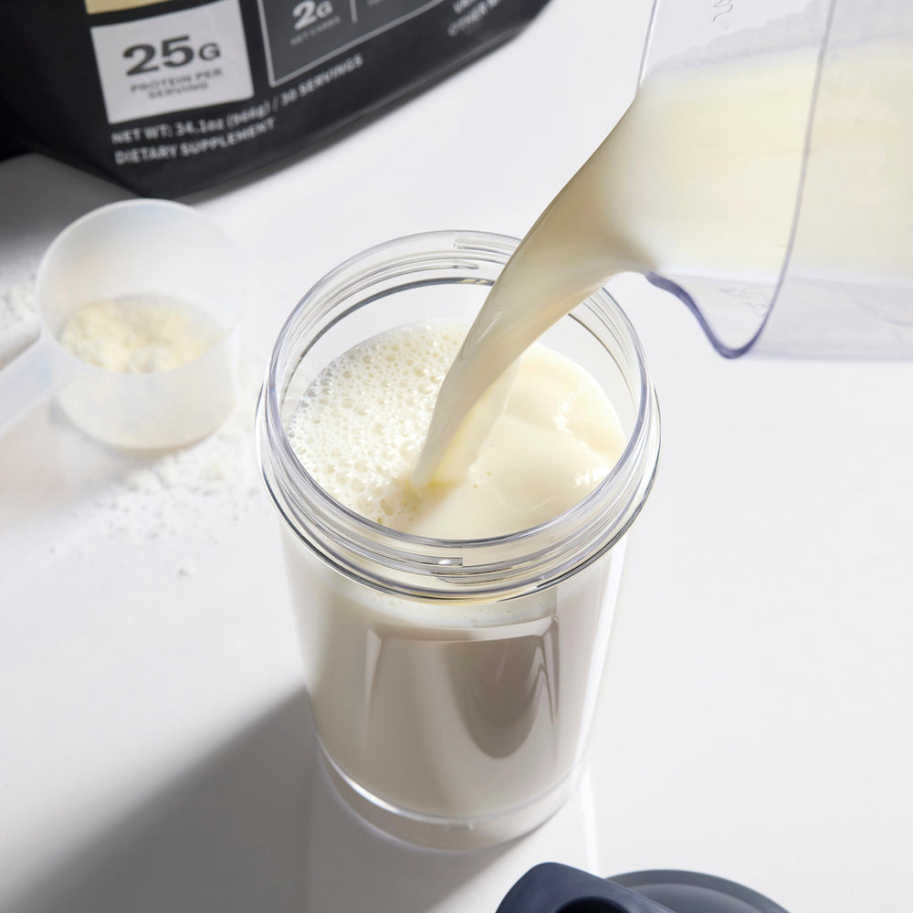NOBULL vanilla shake demonstrates smooth mixing and appetizing texture.