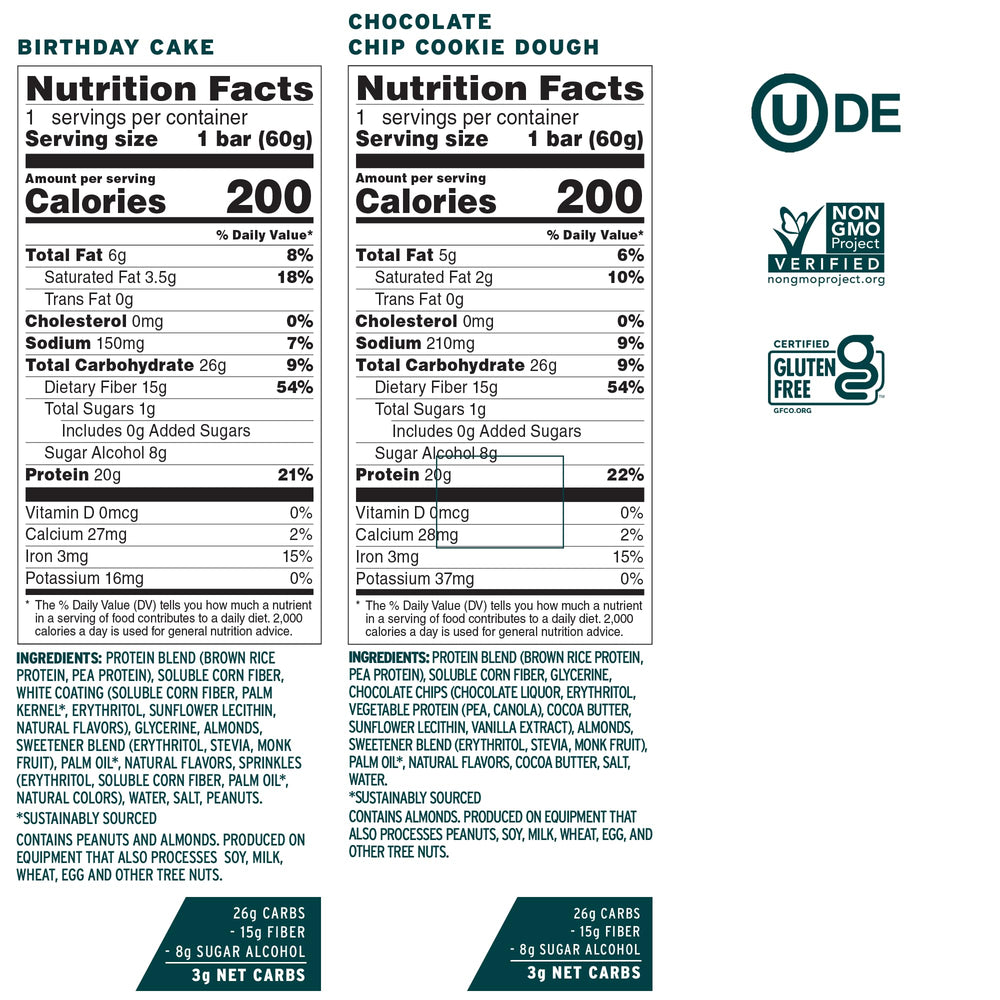 No Cow bars on retail shelf: gluten-free, dairy-free protein option for mindful snacking.