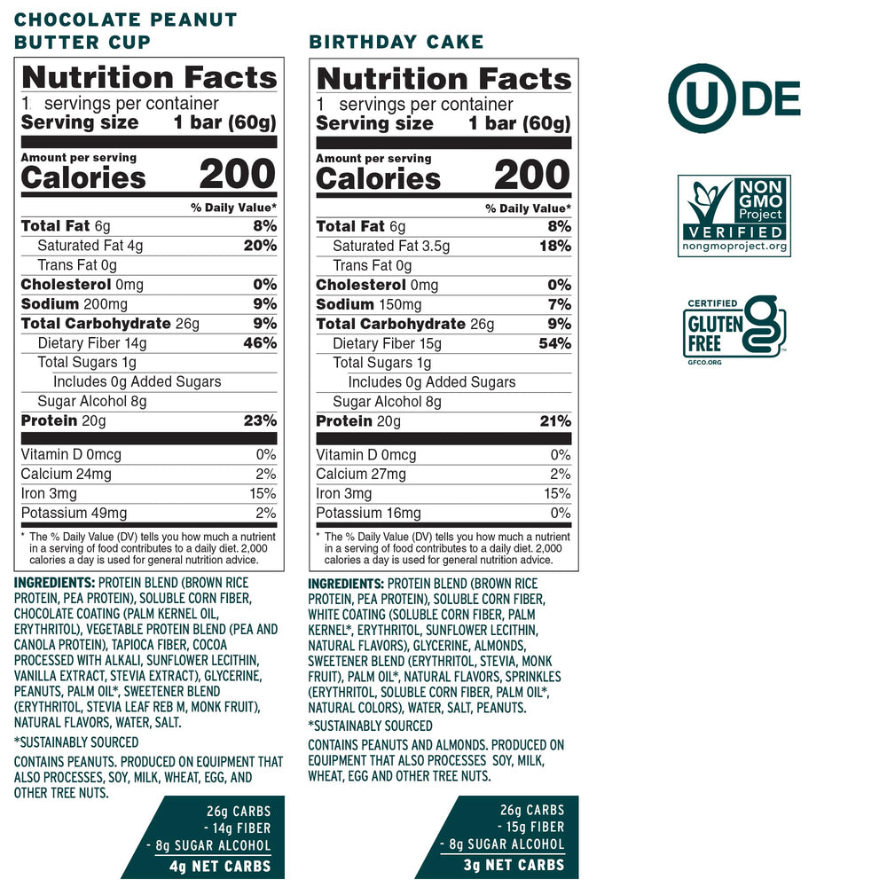 No Cow dipped bars coating closeup highlights rich texture and indulgent flavor.