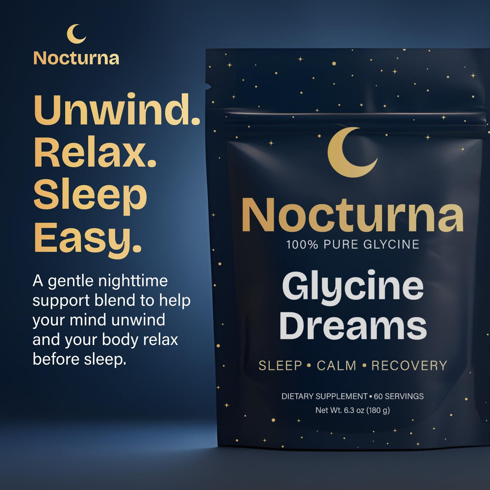 Nocturna glycine powder dispenser demonstrating simple measuring for a 3g serving.