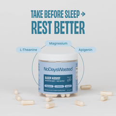 No Days Wasted Rest Assist highlights magnesium threonate and bisglycinate forms.