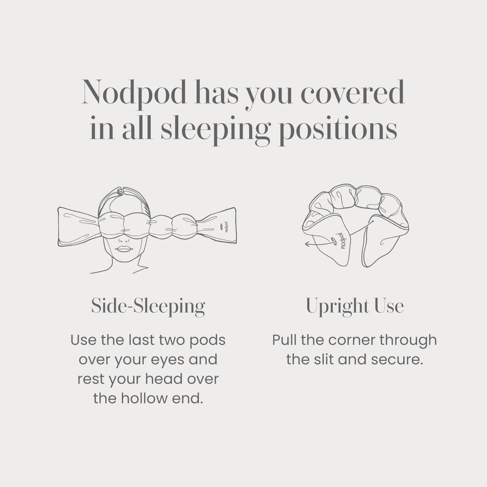 Nodpod soft velvet inner face adds cozy, comfortable bedtime vibes.