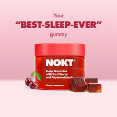 NOKT Sleep Gummies on a nightstand ready for restful nights.