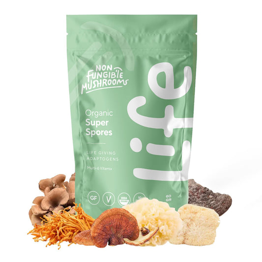 Non Fungible Mushrooms Life daily powder pouch for easy daily wellness