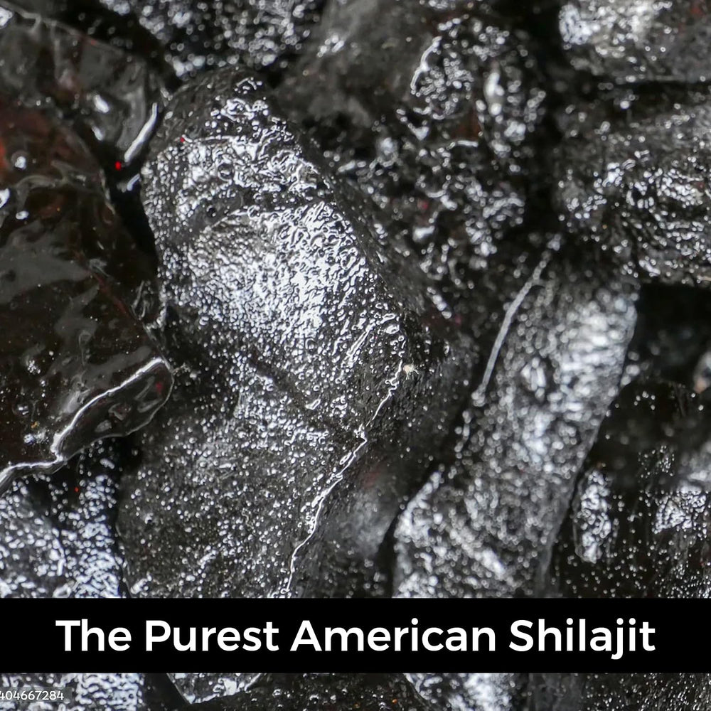 Non Fungible Mushrooms Shilajit bottle shown beside morning routine.