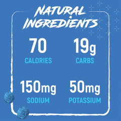Close-up of Noogs blue raspberry gummies showing soft texture.