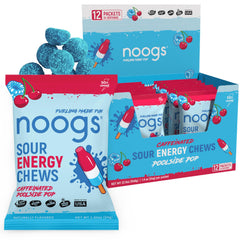 Noogs Sour Energy Chews pack — portable mid-workout fuel for runners