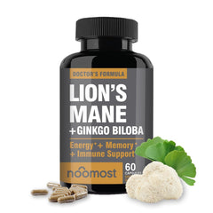 NooMost Lions Mane organic capsules bottle for daily cognitive support.