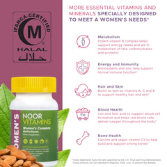 Noor Vitamins bone health emphasis with calcium and D3.