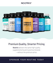 Nootrix Brain Plus label shows GMP-certified quality.
