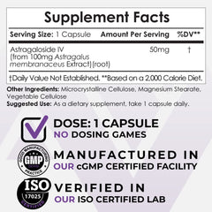 Nootropics Depot Astragaloside IV Capsules bottle shown for easy daily use