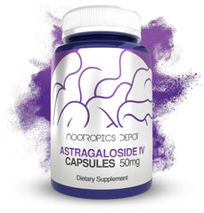 Nootropics Depot Astragaloside IV Capsules label highlighting standardized Astragaloside IV for cognitive support