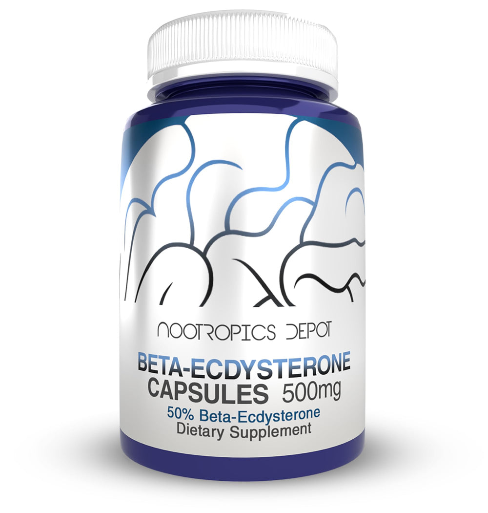 Nootropics Depot Beta Ecdysterone tablets side view showing uniform size for dosing.