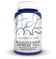 Nootropics Depot Beta Ecdysterone tablets side view showing uniform size for dosing.