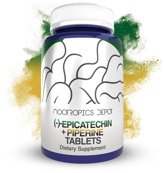 Nootropics Depot Epicatechin tablets in a 90-count bottle for daily energy support.