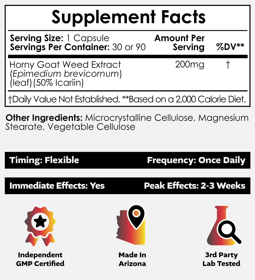 Nootropics Depot Horny Goat Weed packaging compact bottle ideal for regular use