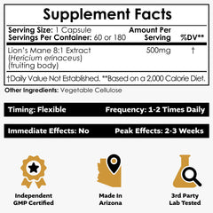 Nootropics Depot Lions Mane bottle front view with 60-count packaging
