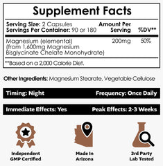Close-up of Nootropics Depot magnesium glycinate capsule bottle label for quality