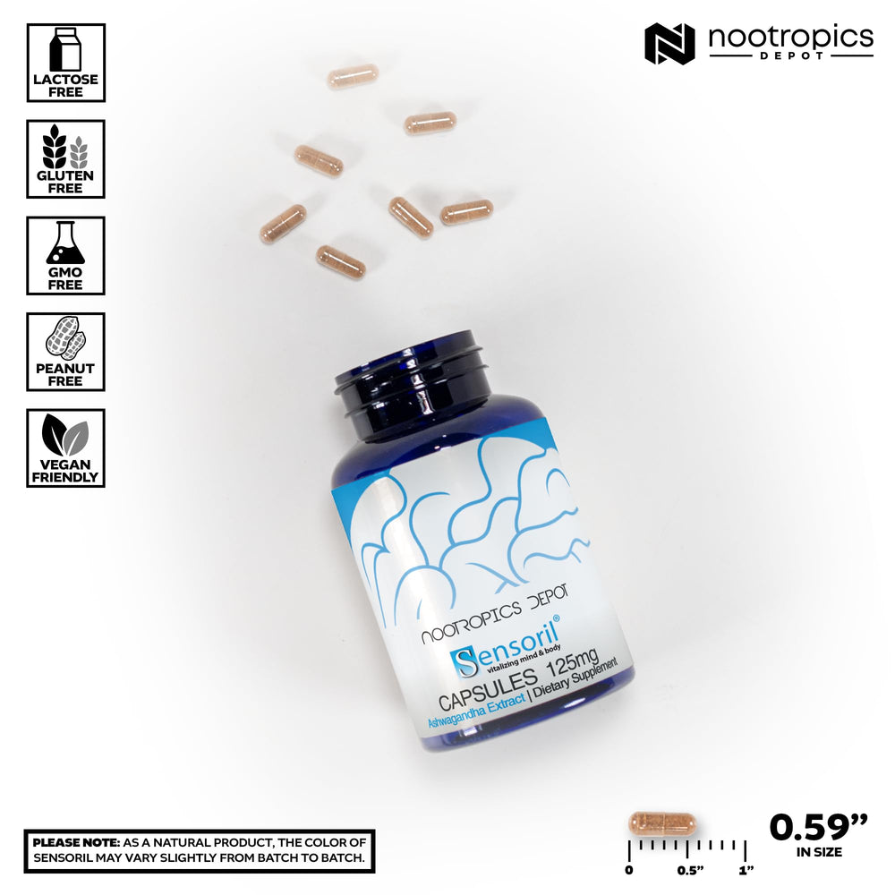 Lab-tested Sensoril Ashwagandha purity showcased on packaging