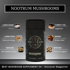 Nootrum Mushrooms packaging setup ready for daily use and convenience.