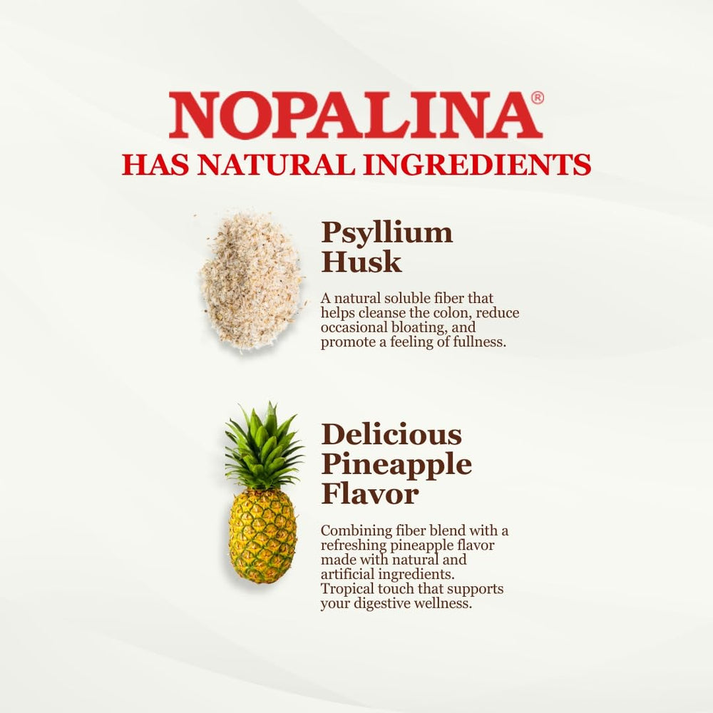 Nopalina Pineapple powder poured into a glass for a refreshing fiber boost.