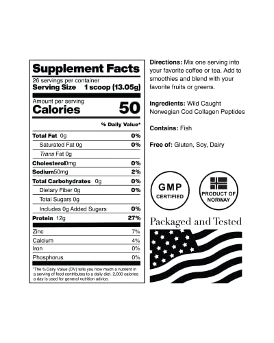 NorCal Organic Marine Collagen front label highlighting purity and low metals