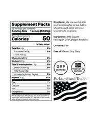 NorCal Organic Marine Collagen front label highlighting purity and low metals