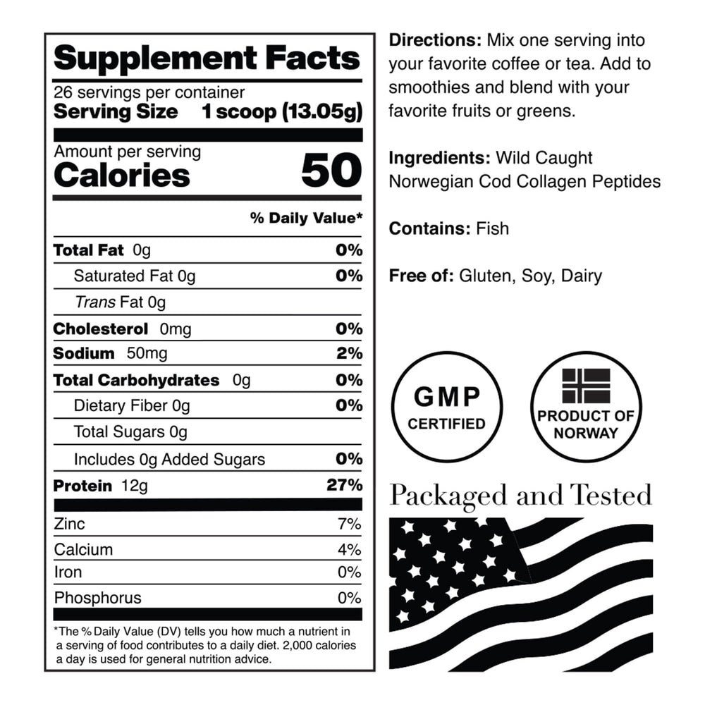 US GMP-certified NorCal Marine Collagen packaging signals quality