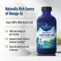 Nordic Naturals Arctic Cod Liver Oil 8oz packaging image highlighting value