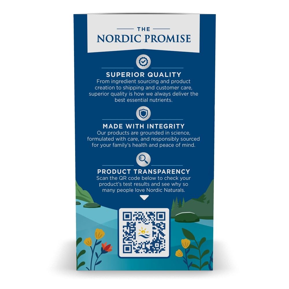 Nordic Naturals Arctic Cod Liver Oil lemon label close-up — purity and sustainability.