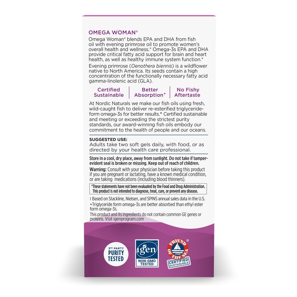 Nordic Naturals evening primrose oil bottle displays GLA source for balanced skin routines.