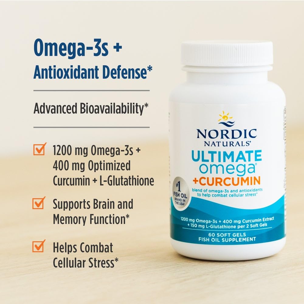 Nordic Naturals bottle on countertop—simple daily routine with lemon flavor.