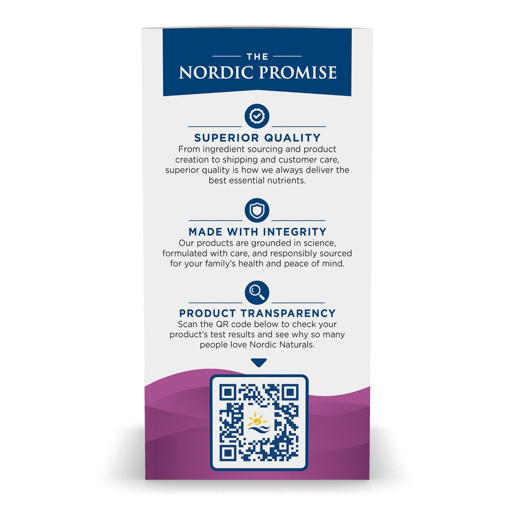 Nordic Naturals non-GMO purity seal emphasizes third-party testing.