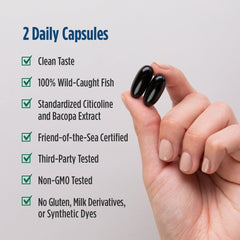 Omega Focus packaging notes triglyceride form for better absorption