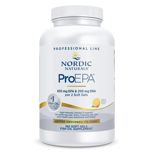 Nordic Naturals ProEPA Lemon bottle conveys purity and everyday omega-3 support.